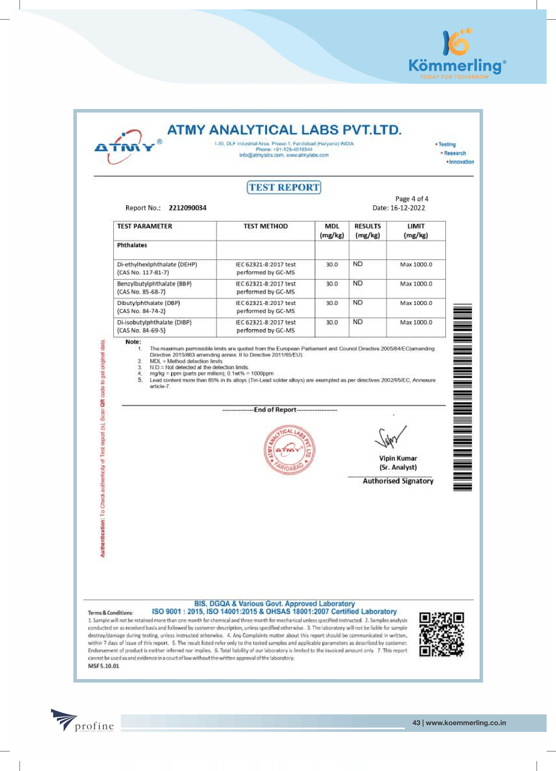 Certificate 43